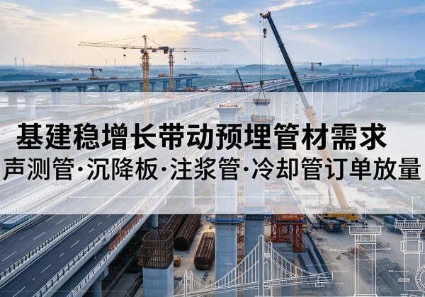 岢岚基建稳增长带动预埋监测管材需求，声测管、沉降板、注浆管订单持续放量